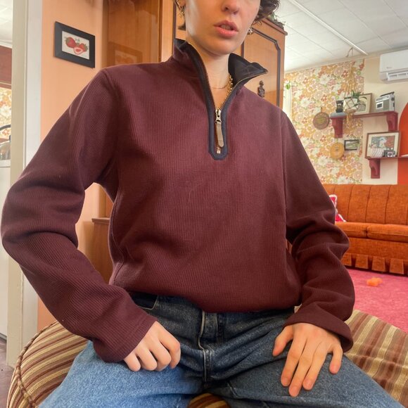 Mountian warehouse burgundy quarter zip pullover sweater! - Picture 8 of 15